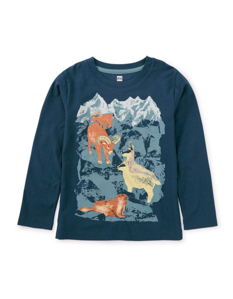 Tea Collection Mountain Goats Graphic Tee Bedford Blue