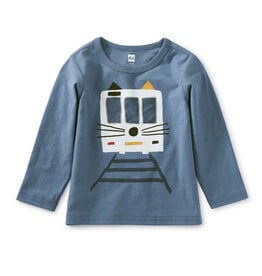Tea Collection SALE Cat Train Baby Graphic Tee Coronet Blue