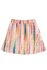 Bisby Mini Skirt Pink Multi Stripe Wool