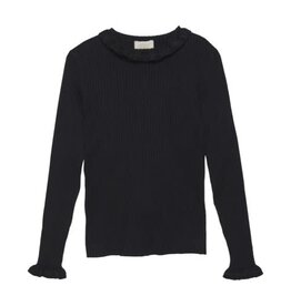 Creamie SALE PULLOVER RIB KNIT BLACK