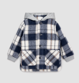 miles the label SALE Hooded Blue Plaid Shacket