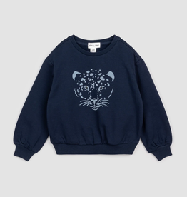 miles the label SALE Navy Snow Leopard Winter  Sweatshirt