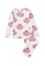 Tea Collection Pima Cotton Henley Pajama Set Block Print Floral