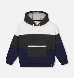 Deux par Deux SALE Hooded Sweatshirt w/Zipper Pocket Dark Heather