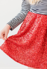 Mila & Rose Red Sequin Twirl Skirt