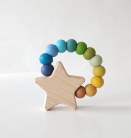 Bannor Toys Star Charm Wood Silicone Teether Mountain