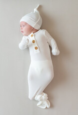 Kyte Baby Ribbed Knotted Gown w/Hat Cloud