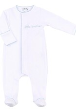Magnolia Baby Little Brother Embroidered Footie Lt Blue