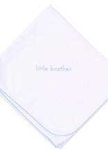 Magnolia Baby Little Brother Embroidered Receiving Blanket Lt Blue