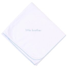 Magnolia Baby Little Brother Embroidered Receiving Blanket Lt Blue