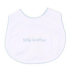 Magnolia Baby Little Brother Embroidered Bib Lt Blue