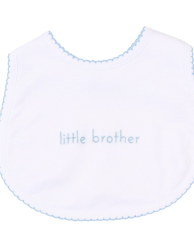 Magnolia Baby Little Brother Embroidered Bib White