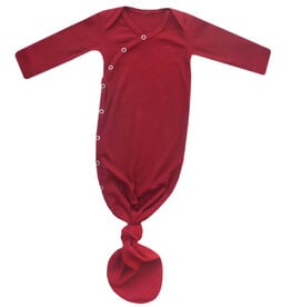 Copper Pearl Newborn Knotted Rib Gown Cranberry
