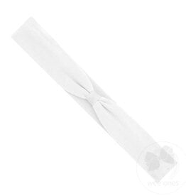 Wee Ones Add a Bow Cotton Jersey Baby Girls Hair Wrap White