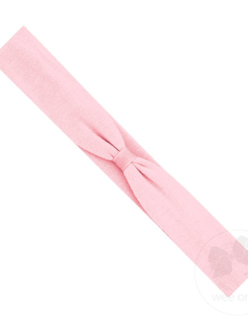 Wee Ones Add a Bow Cotton Jersey Baby Girls Hair Wrap Lt Pink