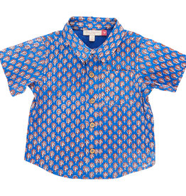 Pink Chicken blue lisbon ditsy boys jack shirt