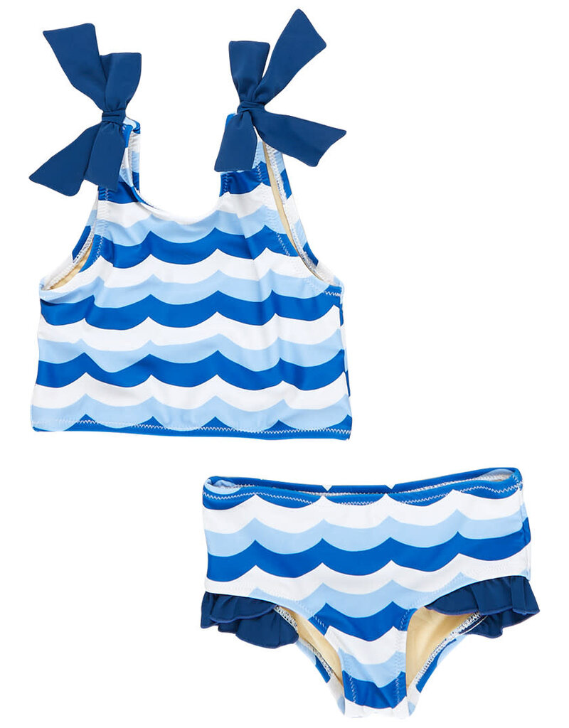 girls shelly tankini - ocean waves - Tip Toes
