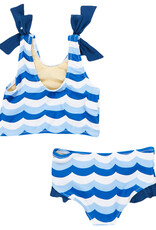 Pink Chicken girls shelly tankini - ocean waves