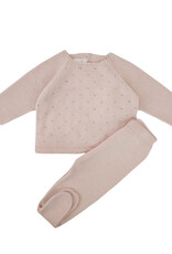Tecomoabesos Pima Knitted Cardigan w/Pant Pink Grey