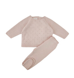 Tecomoabesos Pima Knitted Cardigan w/Pant Pink