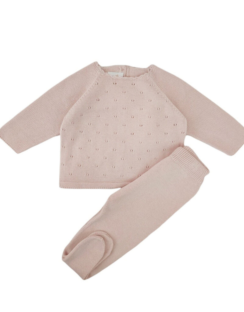 Tecomoabesos Pima Knitted Cardigan w/Pant Pink