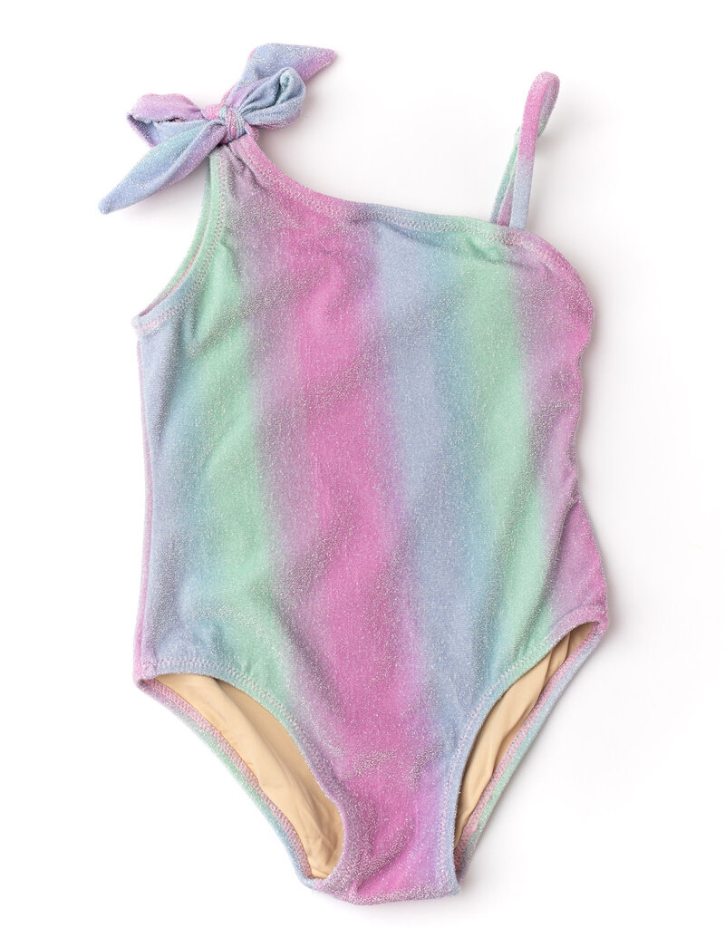 Shade Critters Shimmer Bunny Tie One Shoulder Suit Ocean Ombre