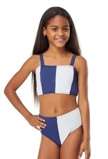 Habitual Kids color block 2pc swimsuit navy