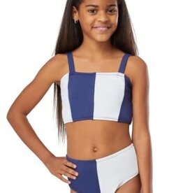 Habitual Kids color block 2pc swimsuit navy