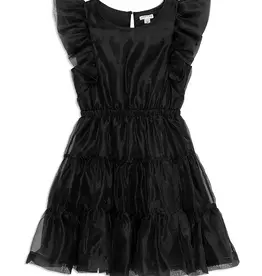 Habitual Kids SALE Flutter Sleeve Organza Dress Black