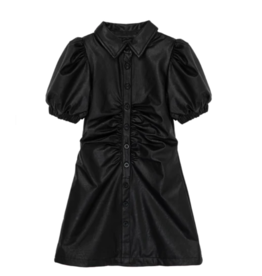 Habitual Kids faux leather skater dress black