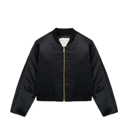 Habitual Kids SALE cropped satin bomber jacket black