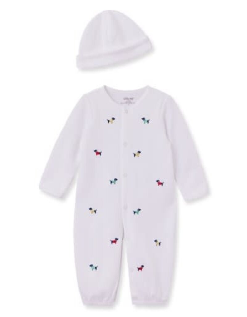 Little Me puppies conv. gown white