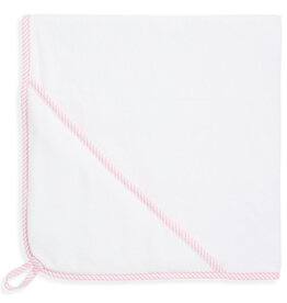 bella bliss Bliss Hooded Terry Bath Towel White w/Pink