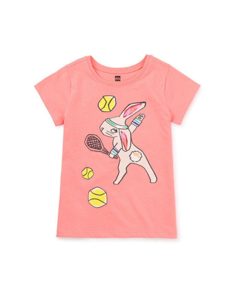 Tea Collection Tennis Bunny Graphic Tee Bubble Gum