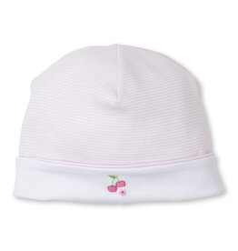 Kissy Kissy Pink Stripe Hat w/Emb Cherrys