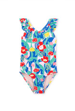 Tea Collection Ruffle One-Piece Swimsuit Window Floral