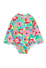Tea Collection Rash Guard Baby Swimsuit Painterly Floral