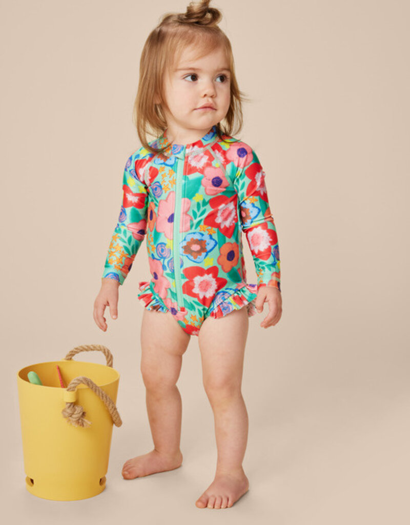 Tea Collection Rash Guard Baby Swimsuit Painterly Floral