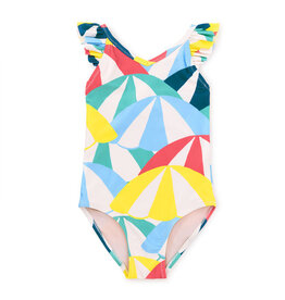 Tea Collection SALE. Ruffle One-Piece Swimsuit Beach Umbrella