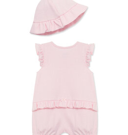 Little Me Daisies Romper w/Hat