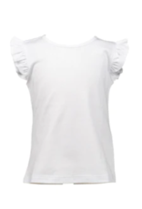 The Proper Peony Flutter Sleeve Girl White Shirt
