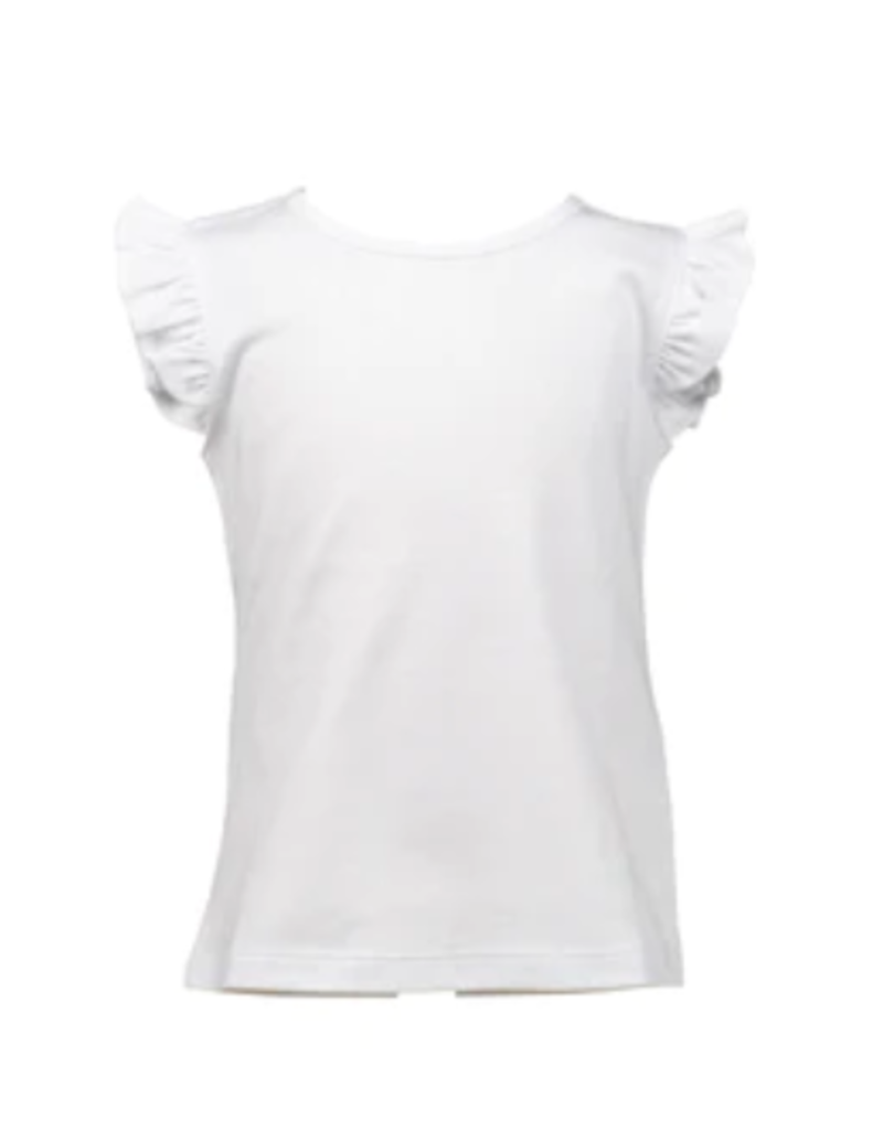 The Proper Peony Flutter Sleeve Girl White Shirt