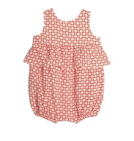 Mabel and Honey Little Red Wagon Romper Red