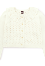 Tea Collection Collared Pointelle Cardigan Chalk