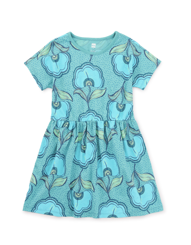 Tea Collection S/S Twirl Dress Hibiscus Wax Print