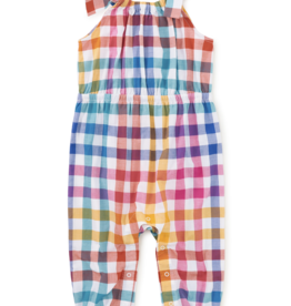 Tea Collection Malindi Plaid Tie Shoulder Baby Romper