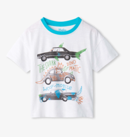 Hatley Kids Crazy Cars Slouchy Tee White