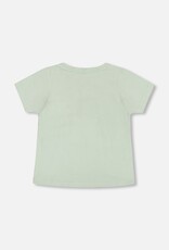 Deux par Deux Organic Jersey T-Shirt w/Print Stilt Green