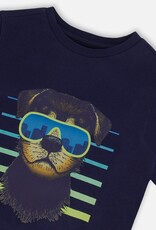 Deux par Deux Organic Jersey T-Shirt w/Dog Print