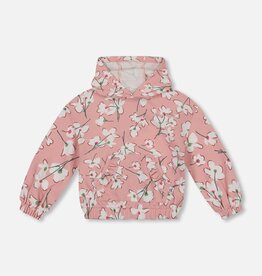 Deux par Deux French Terry Hooded Sweatshirt Printed Big Floral